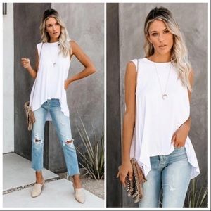 CLEARANCE ‼️WHITE RELAXED TANK TOP- top